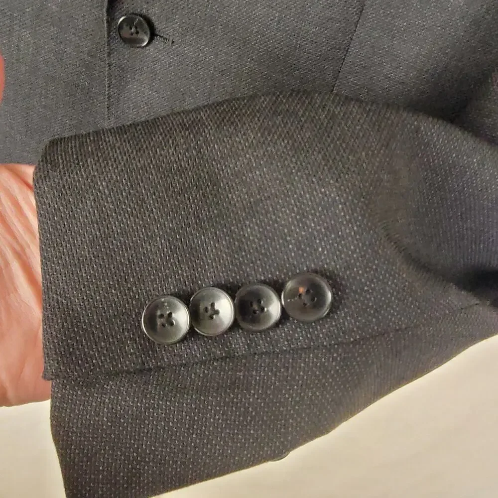 New Boss virgin wool blazer grey size 42R Luxe Preppy Career Office Designer